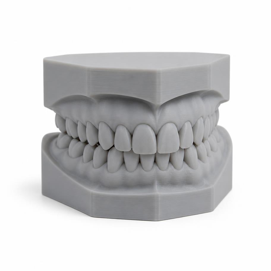 3D printed dental jaw model with full set of teeth