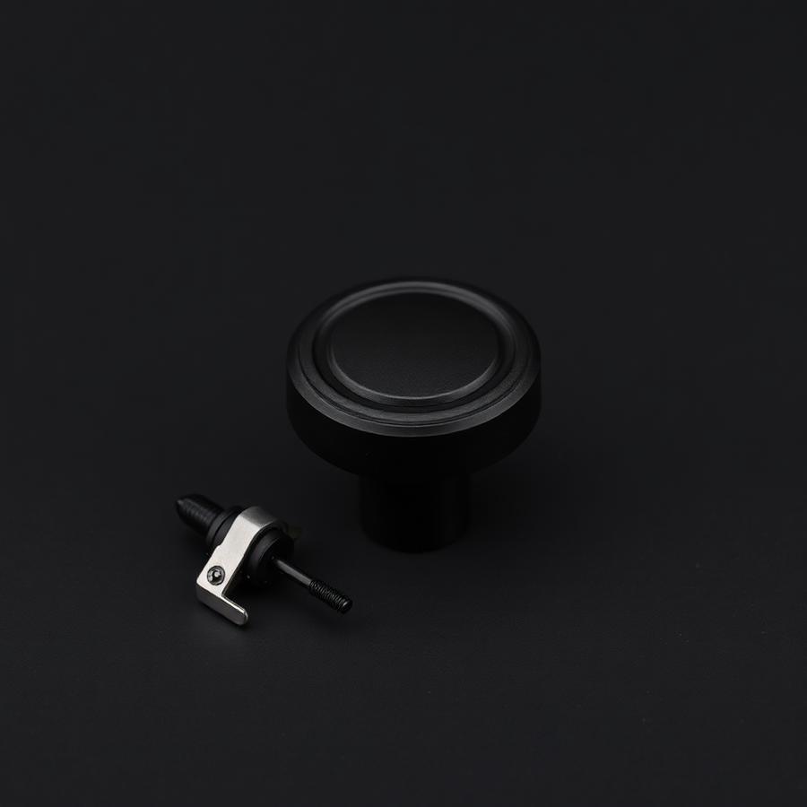Black 3D printed replacement appliance knob with hardware